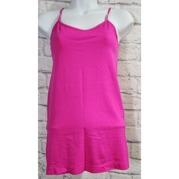 Words Out Fuchsia Pink Adjustable Spaghetti Strap Tank Top One Size Lightweight - Picture 1 of 4